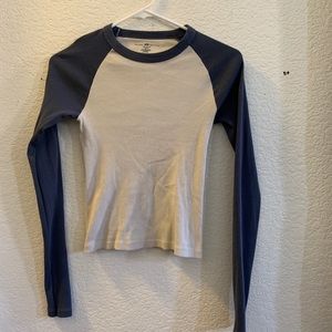 Brandy Melville cream and blue long sleeve.